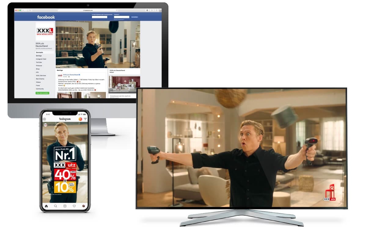 Die Spots kommen in Abformaten und Adaptionen auf allen Online-Kanälen von XXXLutz zum Einsatz.