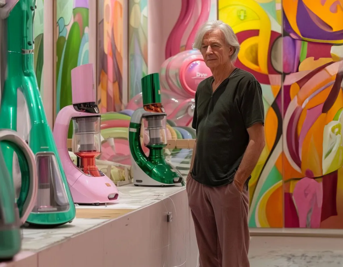 James Dyson schaut auf Prototypen