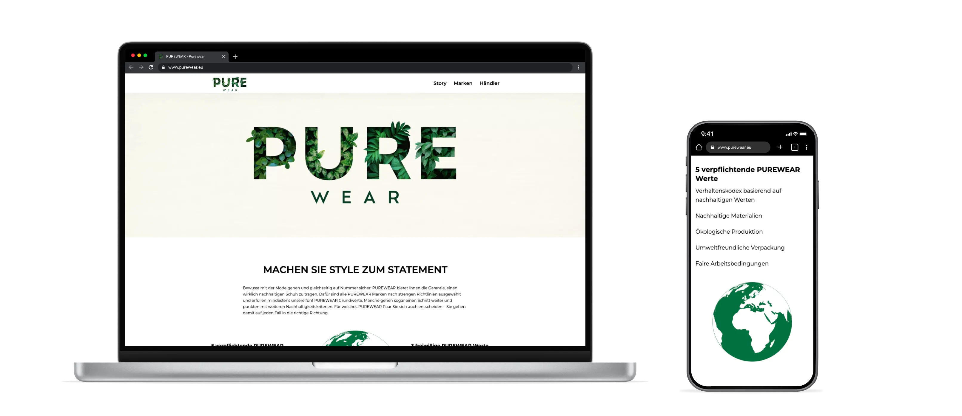 webseite desktop und mobil