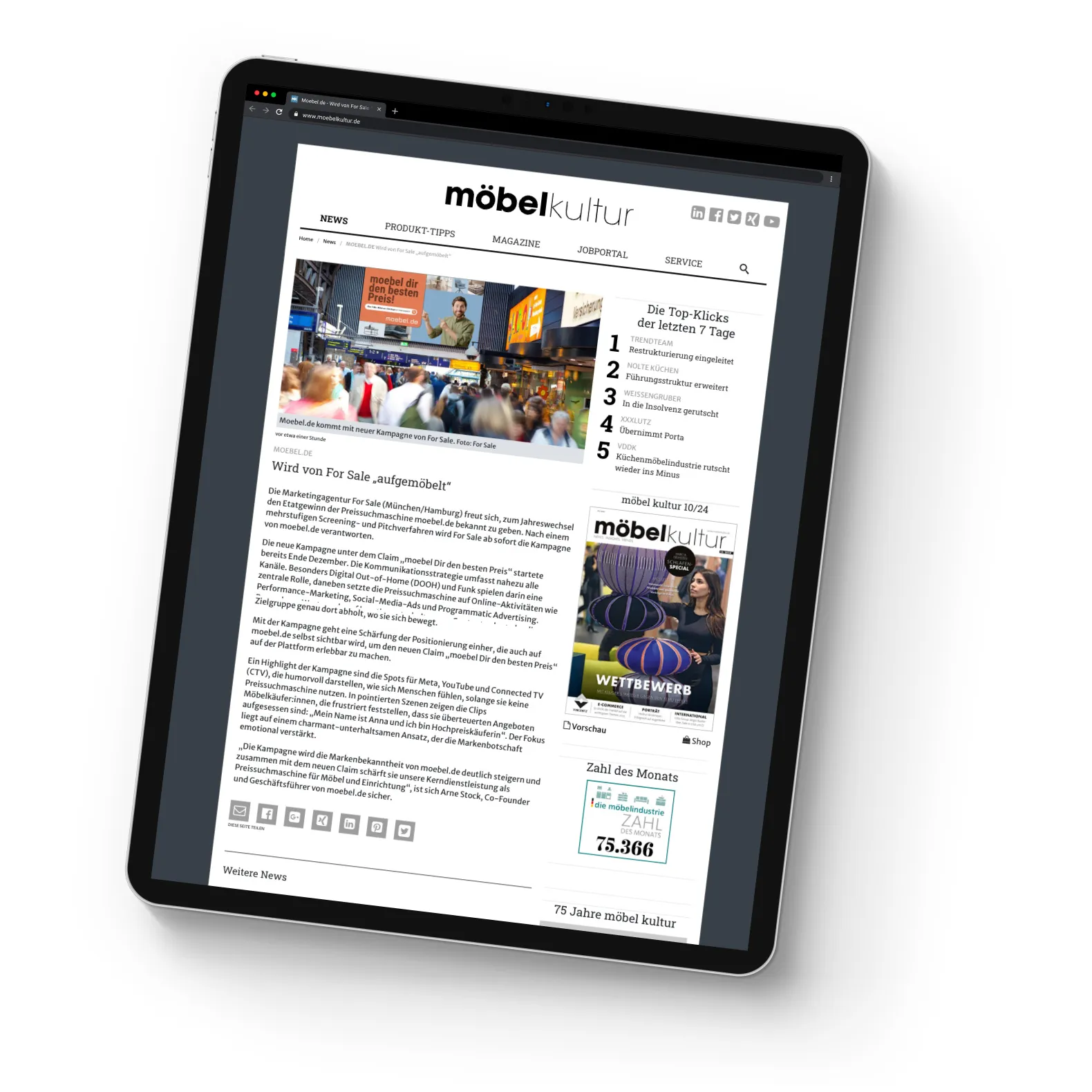 Moebel.de wird von For Sale "aufgem&ouml;belt" - Aus der Presse