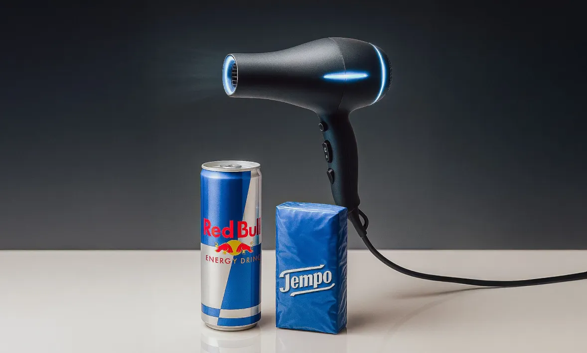 Fön, Tempo & Red Bull