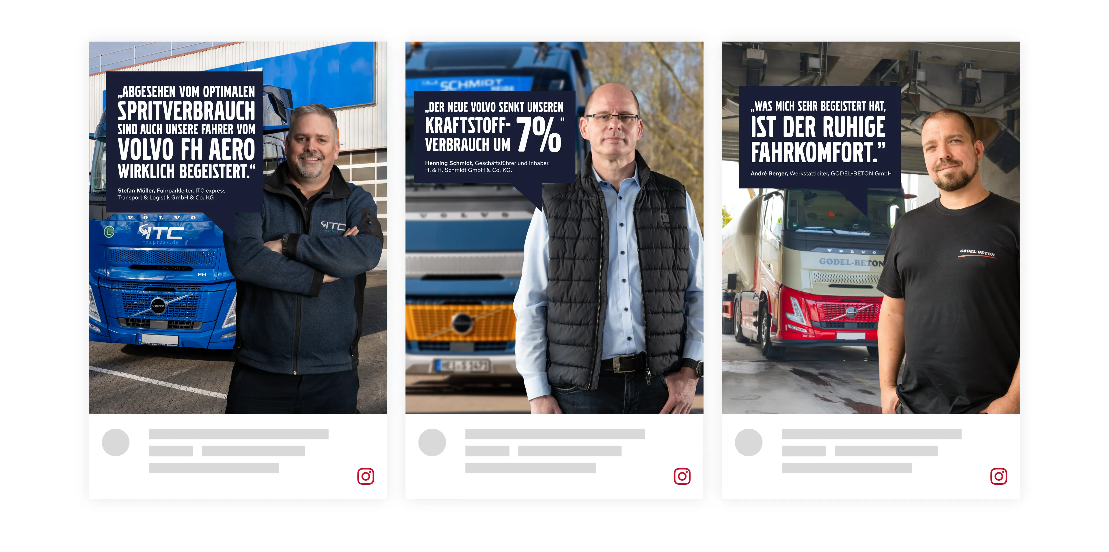 Volvo testimonial Kampagne Social Media Posts